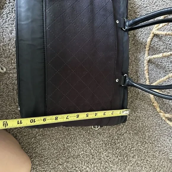 Hedgren Stella Laptop Tote Bag Diamond Quilted Carry On Purse In Black - Picture 8 of 12